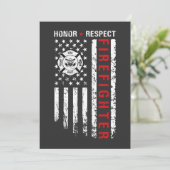 Invitation Drapeau des pompiers Red Line Us (Debout devant)