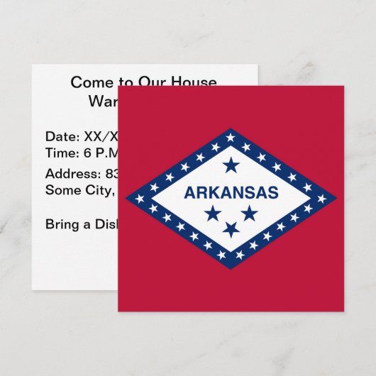Invitation Drapeau d'État de l'Arkansas (Devant / Derrière)