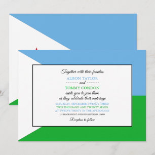Invitation Drapeau djiboutien, Drapeau djiboutien Mariage