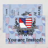 Invitation Drapeau du bouclier néerlandais-américain (Devant / Derrière)