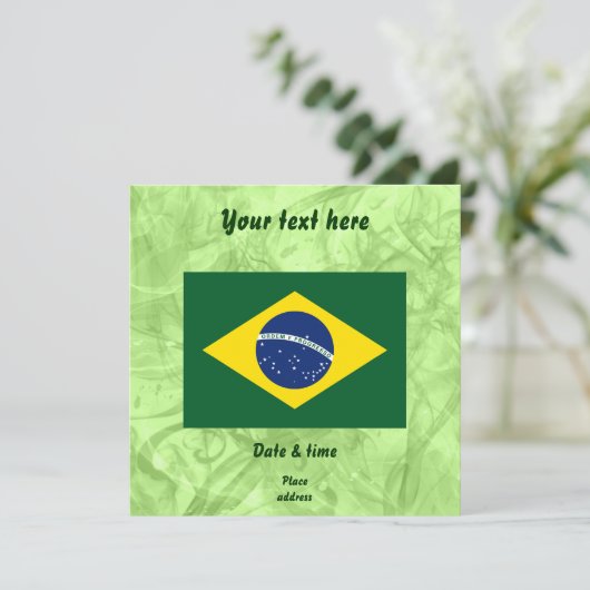 Invitation Drapeau du Brésil (Debout devant)