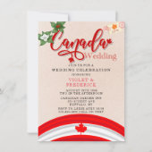 Invitation Drapeau du Canada et Mariage des fleurs (Devant)