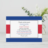 Invitation Drapeau du Costa Rica, Drapeau du Mariage du Costa (Debout devant)