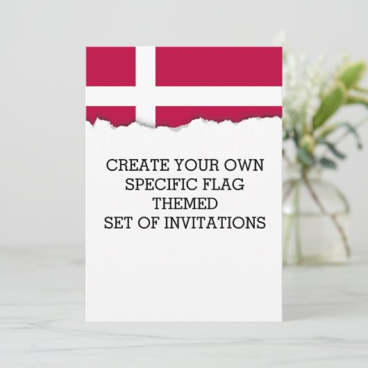 Invitation Drapeau du Danemark (Debout devant)