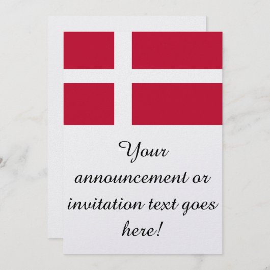 Invitation Drapeau du Danemark (Devant / Derrière)