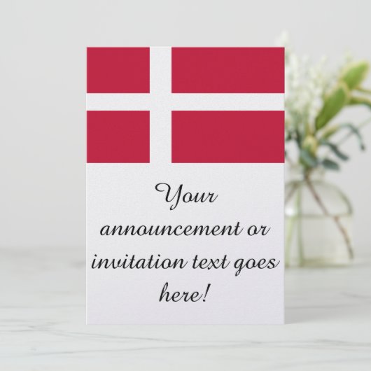 Invitation Drapeau du Danemark (Debout devant)