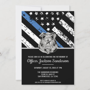 Invitation Drapeau du département de la police pour la retrai