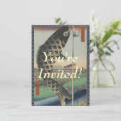 Invitation Drapeau du Festival japonais du poisson Koi Hirosh (Debout devant)