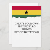 Invitation Drapeau du Ghana (Devant / Derrière)