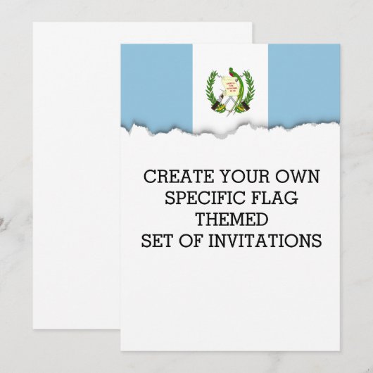 Invitation Drapeau du Guatamala (Devant / Derrière)