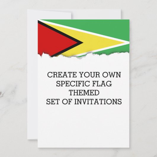 Invitation Drapeau du Guyana (Devant)