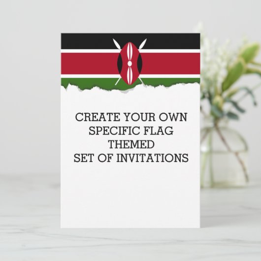 Invitation Drapeau du Kenya (Debout devant)