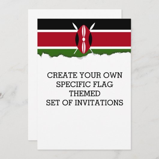 Invitation Drapeau du Kenya (Devant / Derrière)