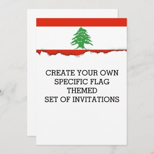 Invitation Drapeau du Liban (Devant / Derrière)