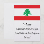 Invitation Drapeau du Liban (Devant / Derrière)