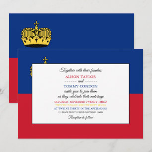 Invitation Drapeau du Liechtenstein, Liechtenstein Mariage