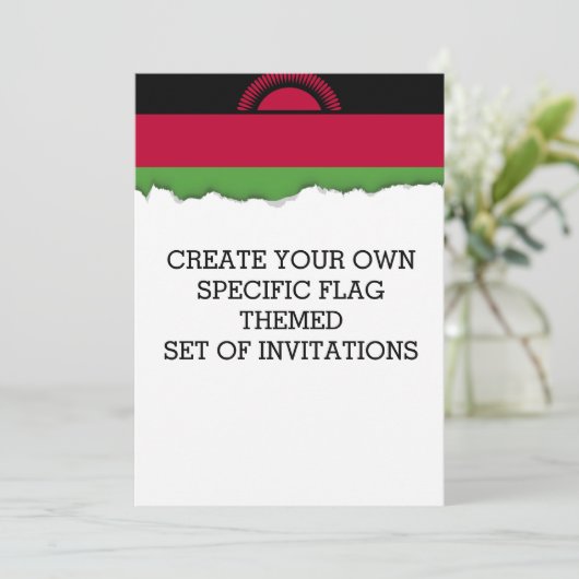 Invitation Drapeau du Malawi (Debout devant)
