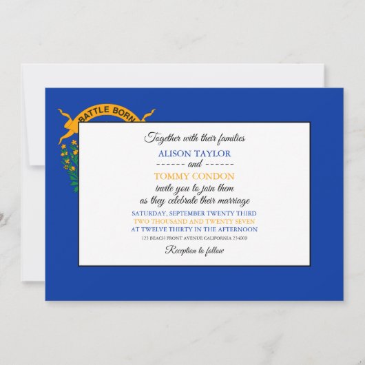 Invitation Drapeau du Nevadan, Drapeau du Nevada Mariage (Devant)