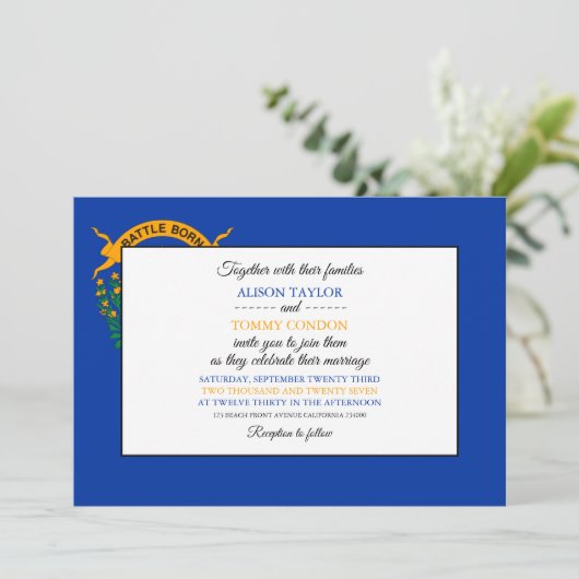 Invitation Drapeau du Nevadan, Drapeau du Nevada Mariage (Debout devant)