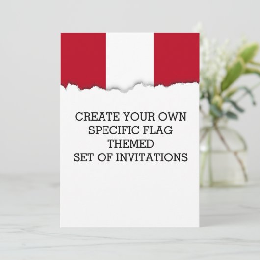 Invitation Drapeau du Pérou (Debout devant)