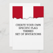 Invitation Drapeau du Pérou (Devant / Derrière)