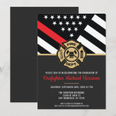 Invitation Drapeau du service des incendies de la fête des po (Devant / Derrière)