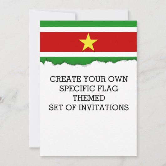 Invitation Drapeau du Suriname| (Devant)