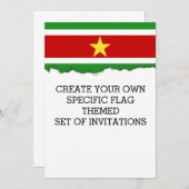 Invitation Drapeau du Suriname| (Devant / Derrière)