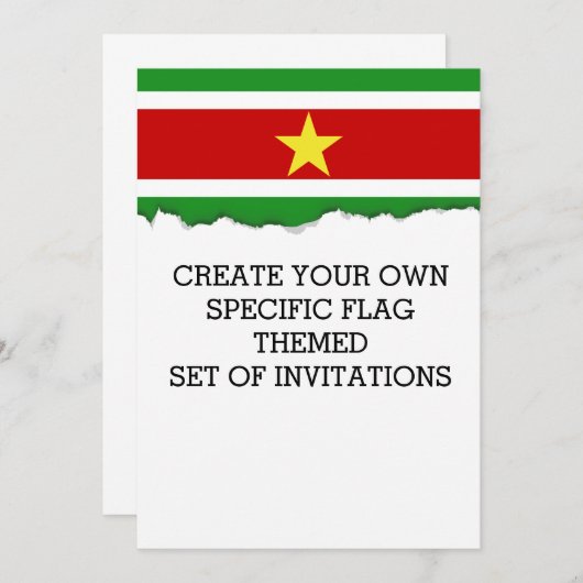 Invitation Drapeau du Suriname| (Devant / Derrière)