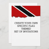 Invitation Drapeau du Trinidad-et-Tobago (Devant / Derrière)