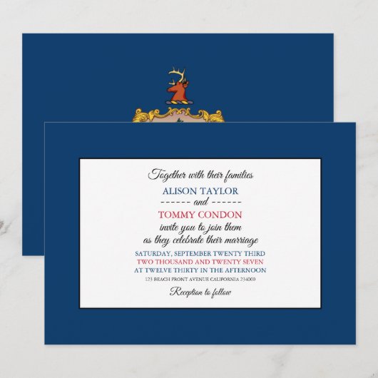 Invitation Drapeau du Vermont, Drapeau du Vermont Mariage (Devant / Derrière)