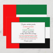 Invitation Drapeau émirati, Drapeau des Émirats arabes unis M (Devant / Derrière)