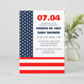 Invitation Drapeau étoilé 4 juillet Baby shower (Debout devant)