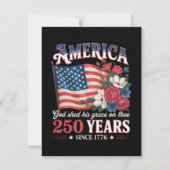 Invitation Drapeau Floral America 250 Ans (Devant)