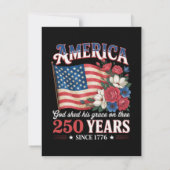Invitation Drapeau Floral America 250 Ans (Dos)