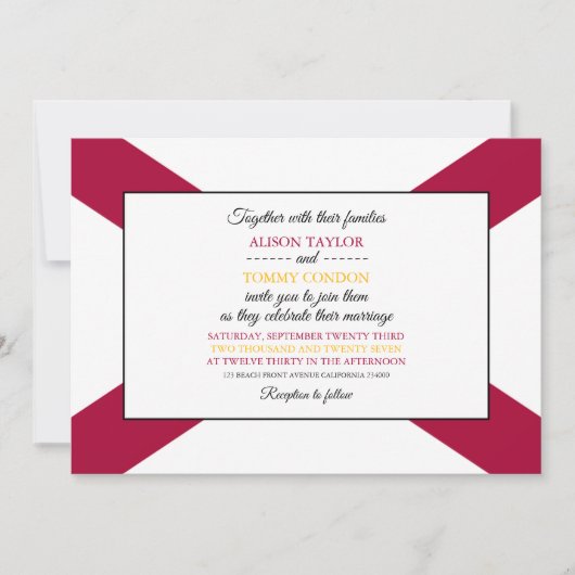 Invitation Drapeau floridien, Drapeau de Floride Mariage (Devant)