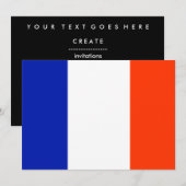 Invitation drapeau français (Devant / Derrière)