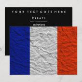 Invitation drapeau français (Devant / Derrière)