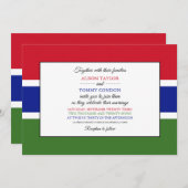 Invitation Drapeau gambien, Drapeau du Mariage gambien (Devant / Derrière)