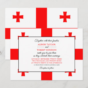 Invitation Drapeau géorgien, Drapeau de Géorgie Mariage