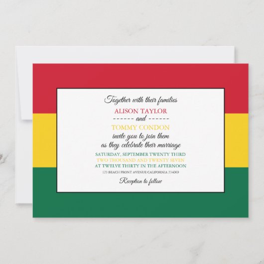 Invitation Drapeau ghanéen, Drapeau du Mariage ghanéen (Devant)