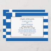 Invitation Drapeau grec, Drapeau de la Grèce Mariage (Devant / Derrière)