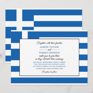 Invitation Drapeau grec, Drapeau de la Grèce Mariage
