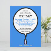 Invitation Drapeau grec parlant Mme Penguin Oxu Day (Debout devant)