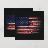 Invitation Drapeau Grunge U.S.A (Devant / Derrière)