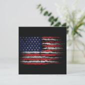 Invitation Drapeau Grunge U.S.A (Debout devant)