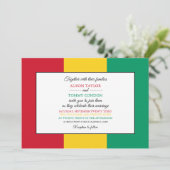 Invitation Drapeau guinéen, Drapeau de Guinée Mariage (Debout devant)