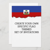 Invitation Drapeau haïtien (Devant / Derrière)