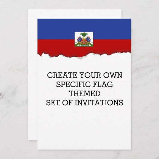 Invitation Drapeau haïtien (Devant / Derrière)