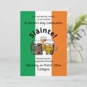 Invitation Drapeau irlandais de la bière de Sláinte Jour de l (Debout devant)